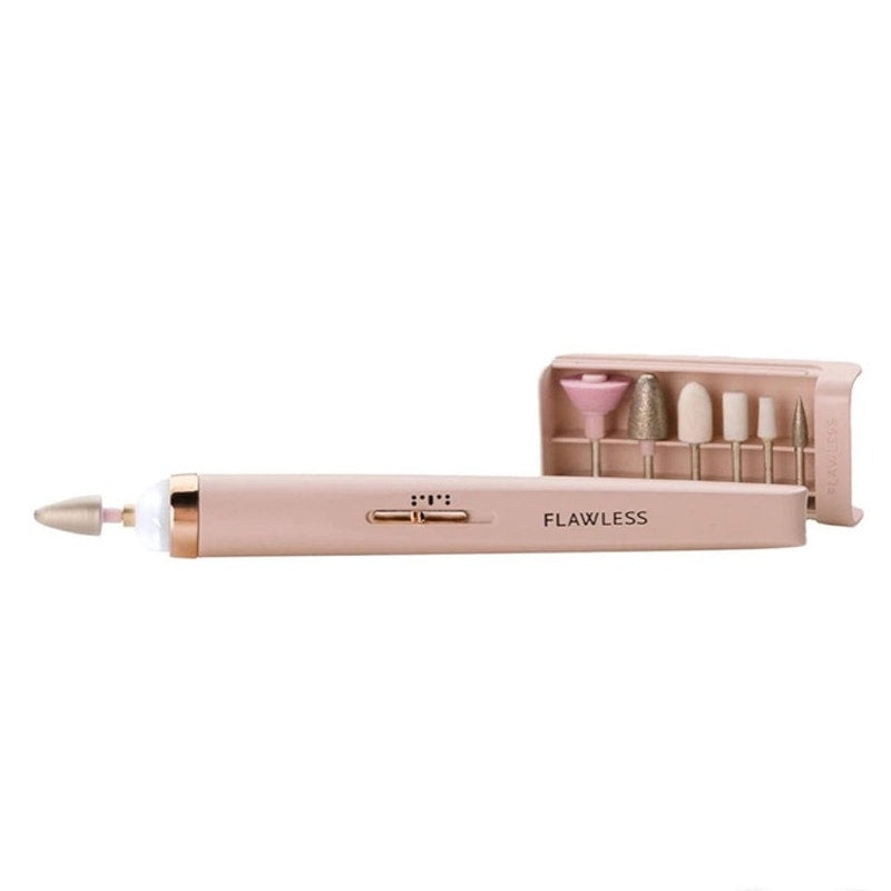 BRAND NEW ~ Pink Finishing Touch Rechargeable Mani Pedi Device & 6 Attachments