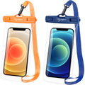 BRAND NEW ~ Set/2 Rynapac Orange & Blue Waterproof Phone Pouch Bag & Lanyard