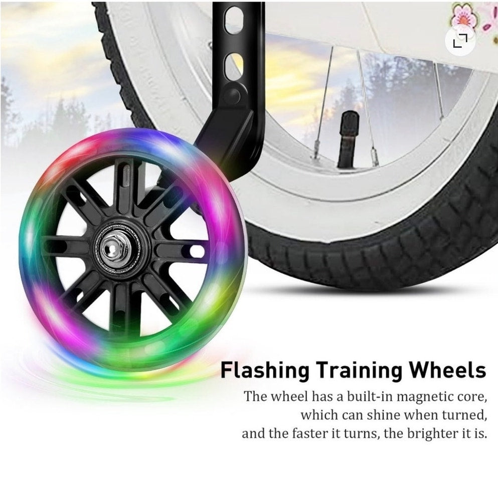 BRAND NEW ~ 1 Pair Flashing Training Wheels for 12-20" Bike ~ Bicycle Assist