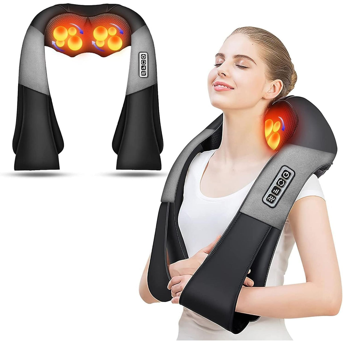 BRAND NEW ~ Shiatsu Heated Back & Neck Deep Tissue Kneading Massager