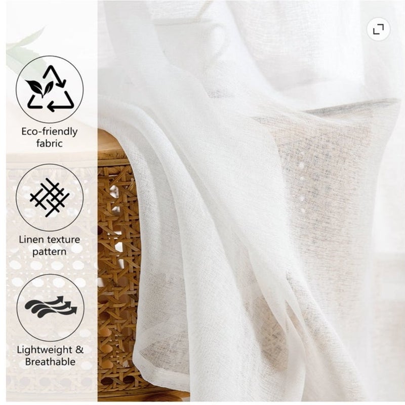 BRAND NEW ~ Sheer White Light Filtering Curtains Drapes 2 Panels ~ 52" x 84"