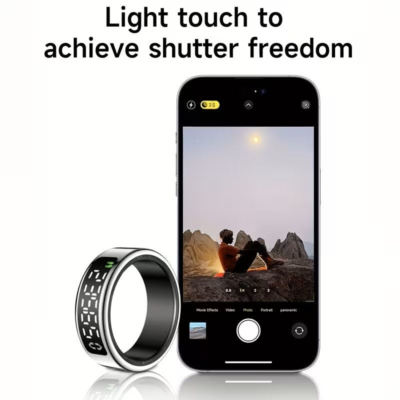 NWT ~ Rosegold Waterproof Smart Ring Display Screen Pedometer Sleep Tracker ~ 12