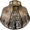 BRAND NEW ~ Large Intricate Etched Octagonal Antique Bronze Gold Metal Lampshade