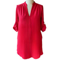 NWT ~ LUSH Red Long Sleeves & Tabs Side Pockets Popover Shift Dress ~ MEDIUM