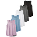 NWT ~ Set/5 Plus Size Multicolor Sleeveless Round Bottom Tank Tops ~ XXL