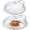 NWT ~ Set/2 Microwave Transparent Splatter Plate Cover w/ Handle & Steam Vent