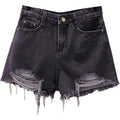 NWT ~ Dark Gray Denim Jean Frayed Raw Edge CutOff Shorts ~ Women's Size SMALL