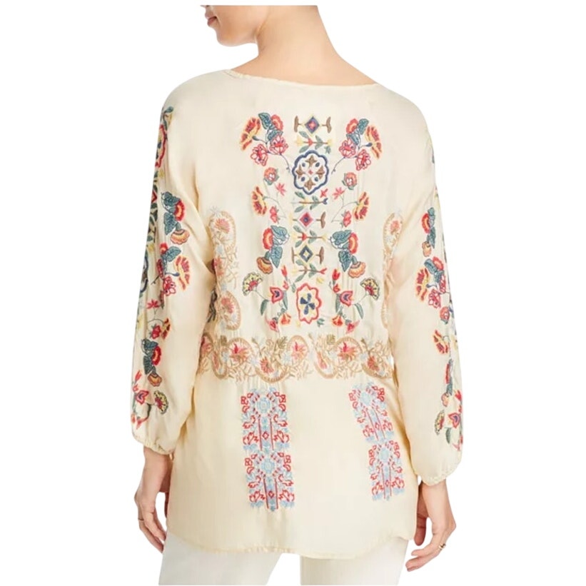 NWT ~ JOHNNY WAS Akira Embroidered Boho Biya Bohemian Blouse ~ Plus Size XXL