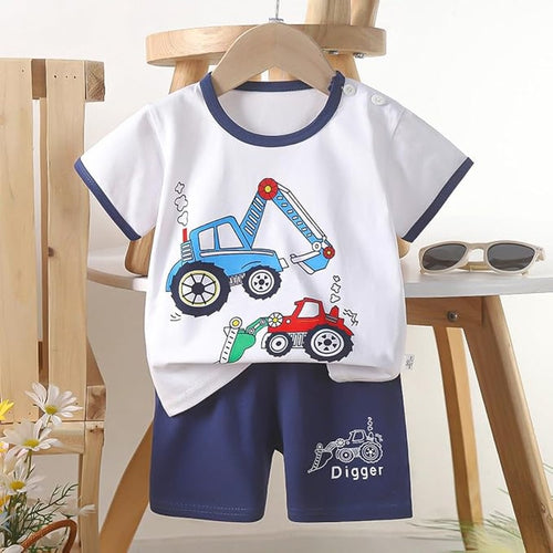 BRAND NEW ~ "Digger" Tractor Trucks 2pc Shorts & Top Outfit ~ Toddler Size 3T/4T