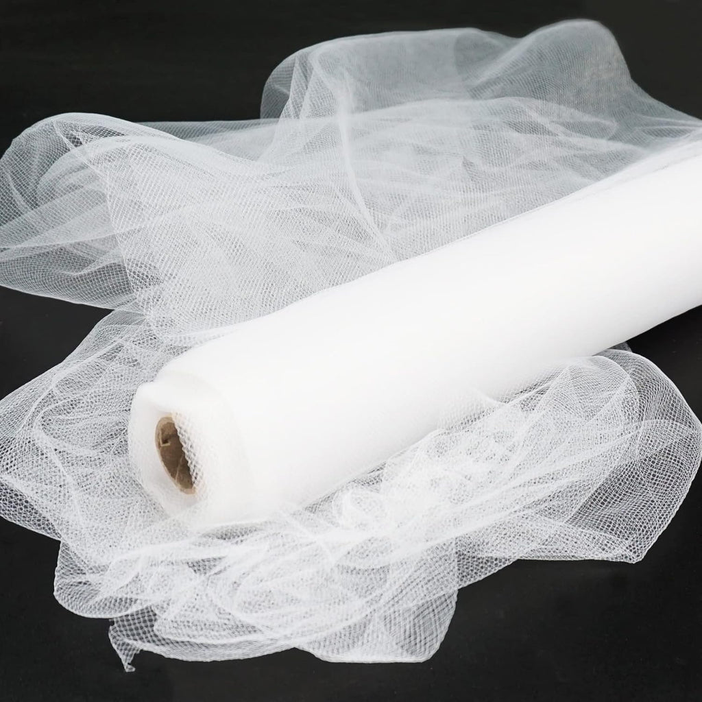 BRAND NEW ~ White Tulle Fabric ~ Approximately 5 1/2" Yards Wedding Crafts
