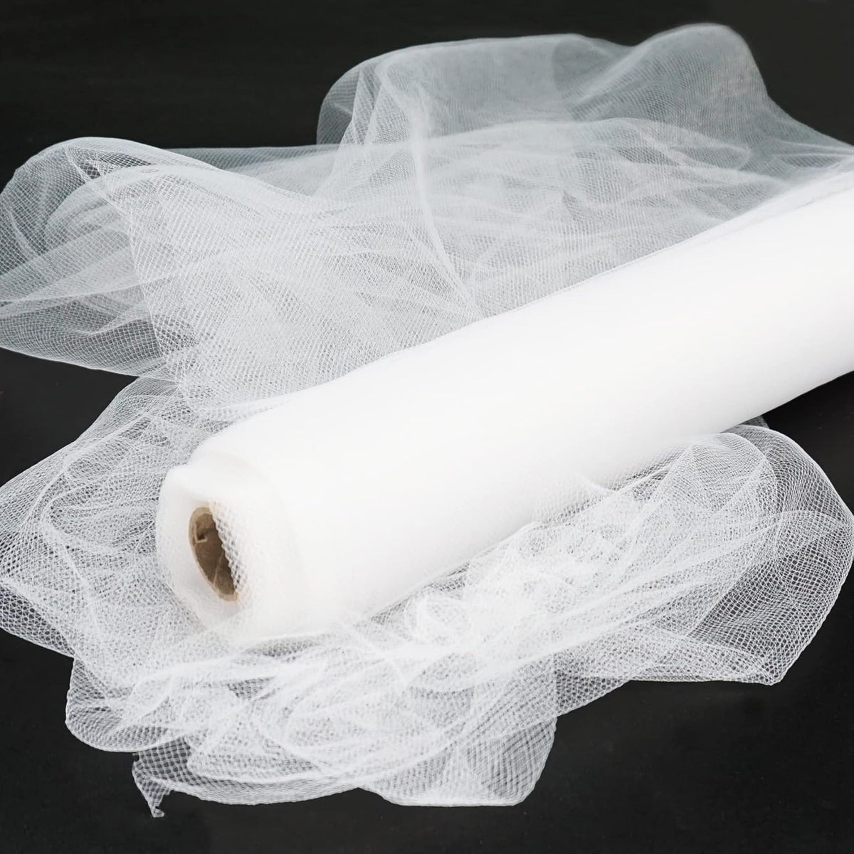 BRAND NEW ~ White Tulle Fabric ~ Approximately 5 1/2" Yards Wedding Crafts