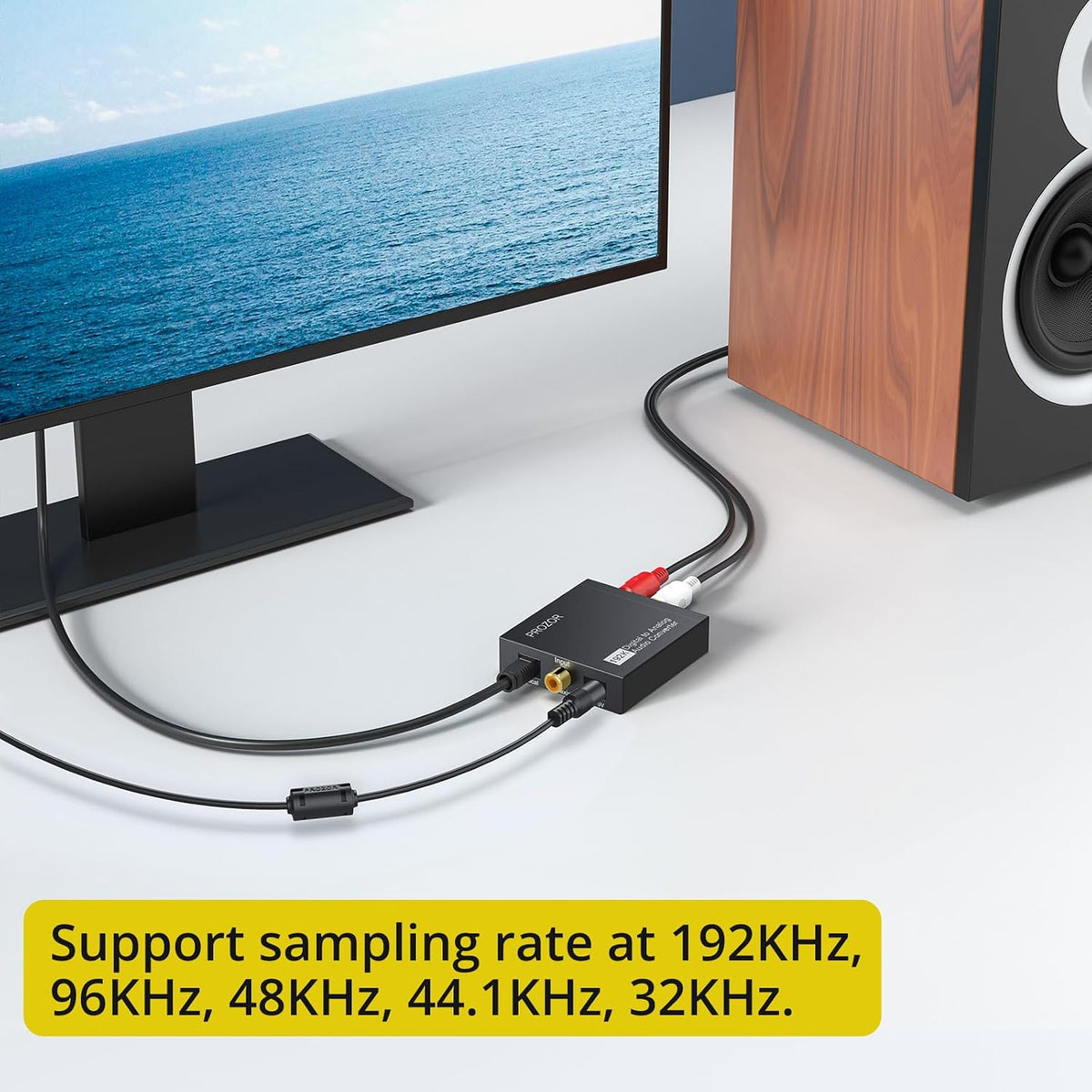 BRAND NEW 192KHz Digital to Analog Audio Converter Digital Optical Jack Adapter