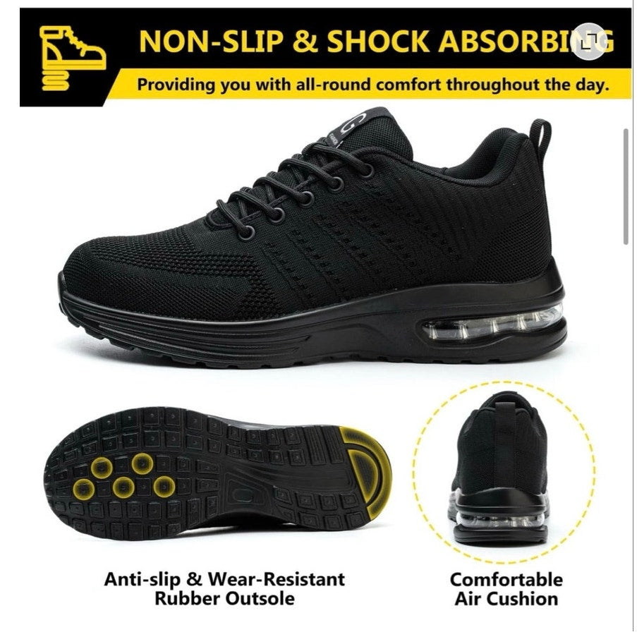NWT ~ Slip Resistant Anti-Puncture Steel Toe Safety Work Shoes ~ Size 7 1/2