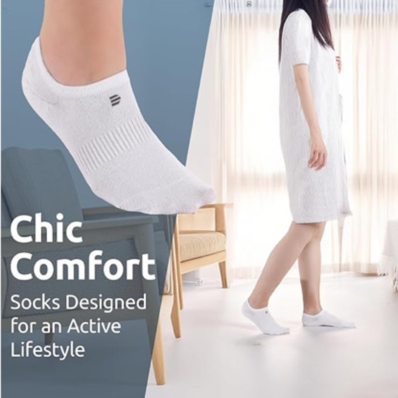 NWT ~ 4 Pairs Seamless Odor Free DuraSocks No Show Cotton Socks ~ Unisex