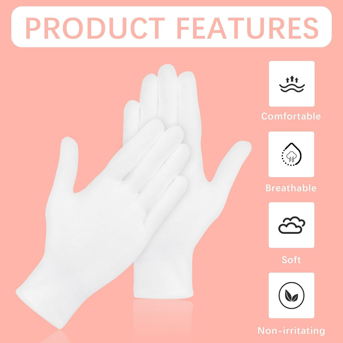 BRAND NEW ~ 28pc White Cotton Gloves Overnight Moisturizing Art Handling Costume