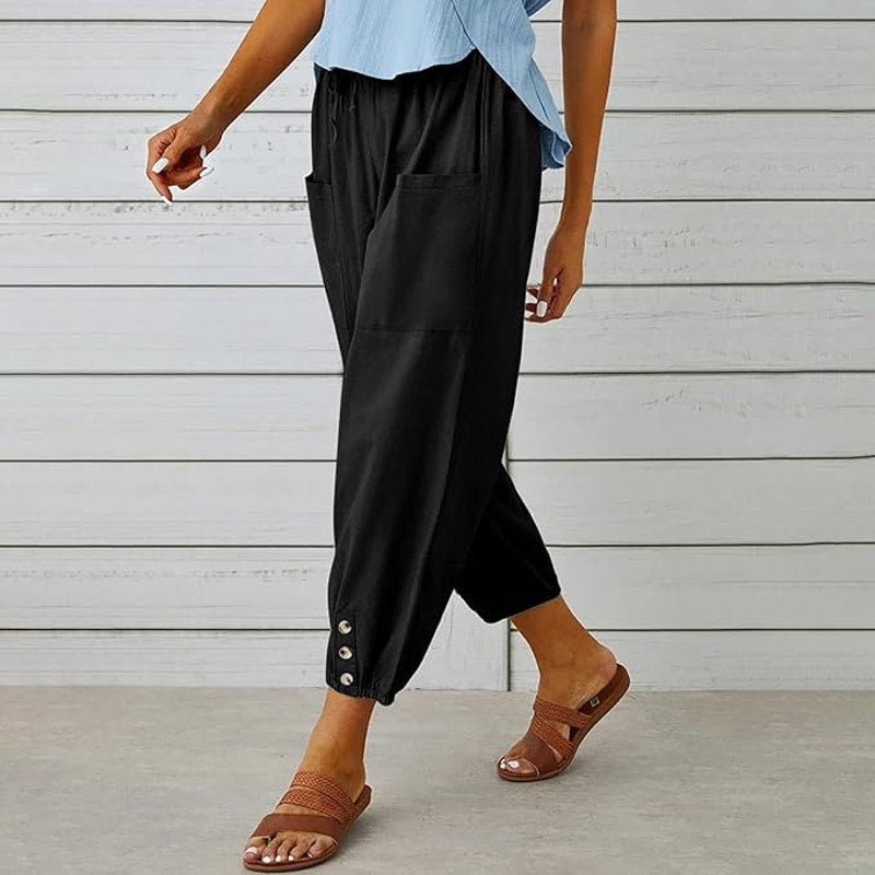 NWT ~ Set/3 Pairs Lightweight Summer Black Blue Army Green Pants ~ Women's SMALL