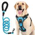 BRAND NEW ~ Blue Reflective Adjustable Padded Dog Harness Handle & Leash ~ LARGE