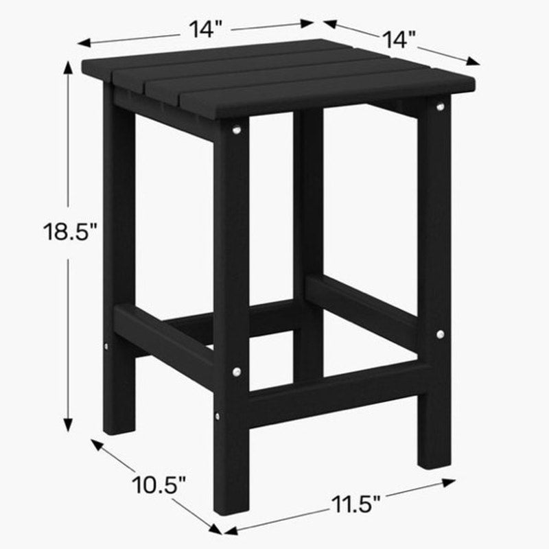 BRAND NEW ~ White Outdoor All Weather Poly Lumber Adirondack Square End Table
