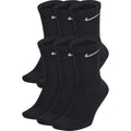 BRAND NEW ~ 6  Pairs Black Nike Unisex Adult Cushion Crew Socks White Swoosh