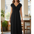 NWT ~ Women's Black Criss Cross Plus Size Midi Dress with Pockets ~ Size 7XL