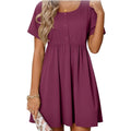 NWT ~ Short Sleeve Casual Button A-Line Summer Mini Dress with Pockets ~ MEDIUM