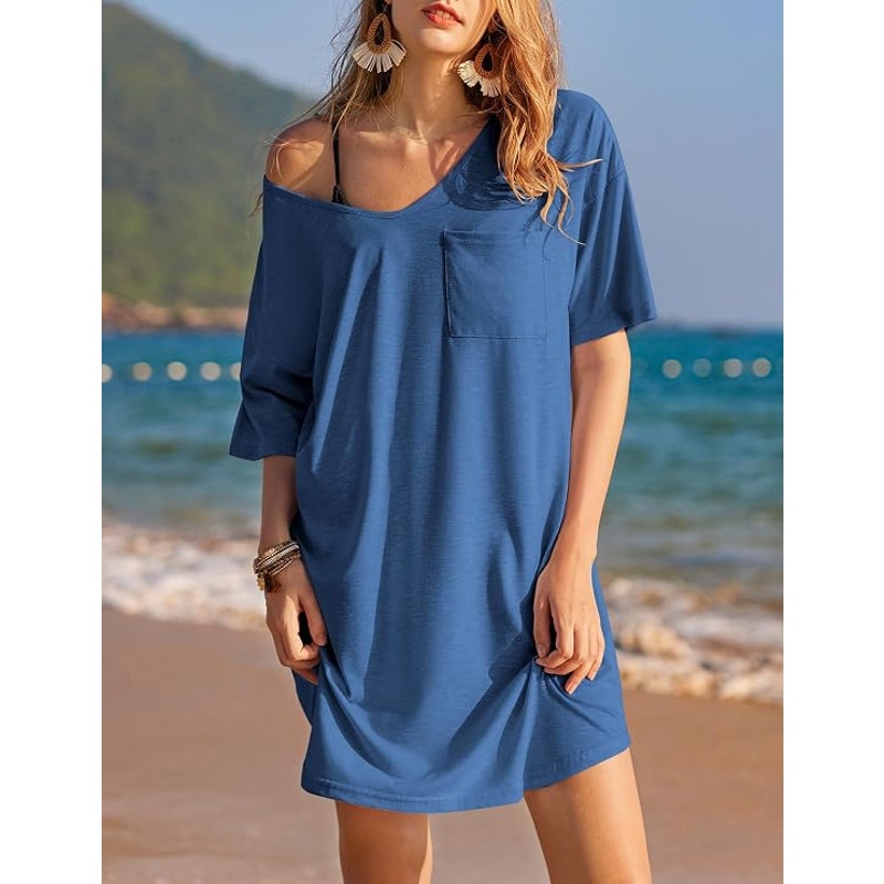 NWT ~ Women's Cotton Nightgown ~ Dress ~ Beach Swimsuit Coverup ~ Plus Size 3X