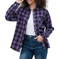 NWT ~ Purple & Black Soft Buffalo Check Button Up Long Sleeve Casual Shirt ~ 2XL