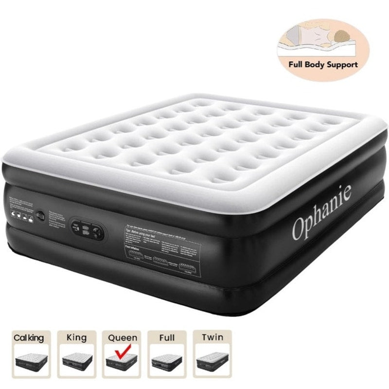 BRAND NEW ~ Black QUEEN Size 18" Elevated Inflatable Air Mattress Bed with Pump