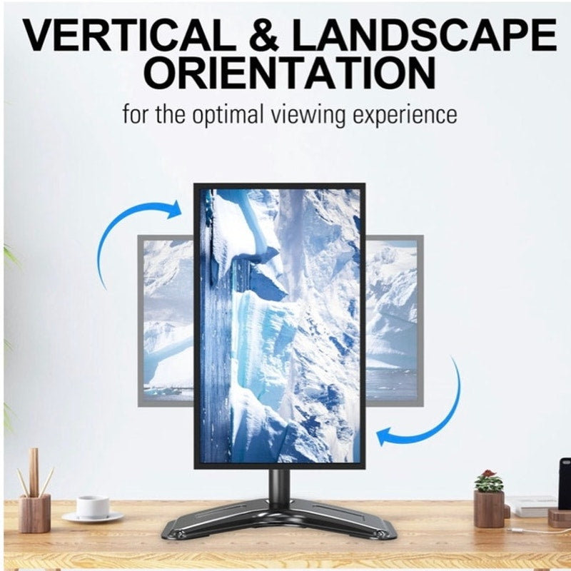 BRAND NEW ~ Black Single Monitor Stand Fits 13" to 32" Screen Desk Monitor Mount
