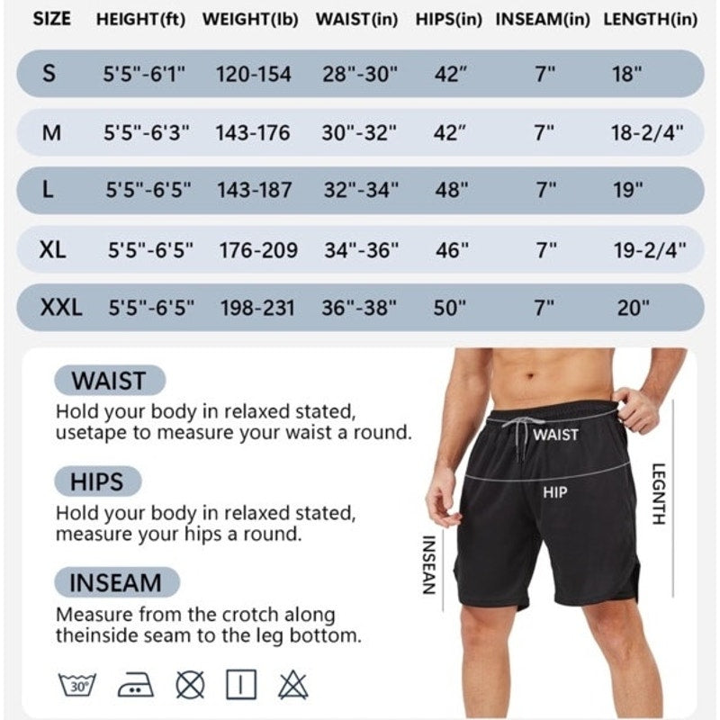 NWT ~ Set/3 Men's Workout 2-in-1 Gym Shorts with Pockets Liner & Towel Loop XXL