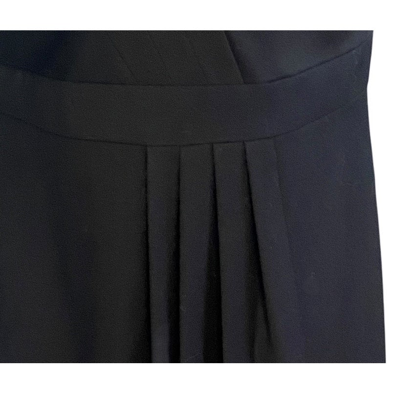 NWT ~ J.CREW Black Low Cut Pleated Sleeveless Lined Wool Dress ~ Women's Size 0