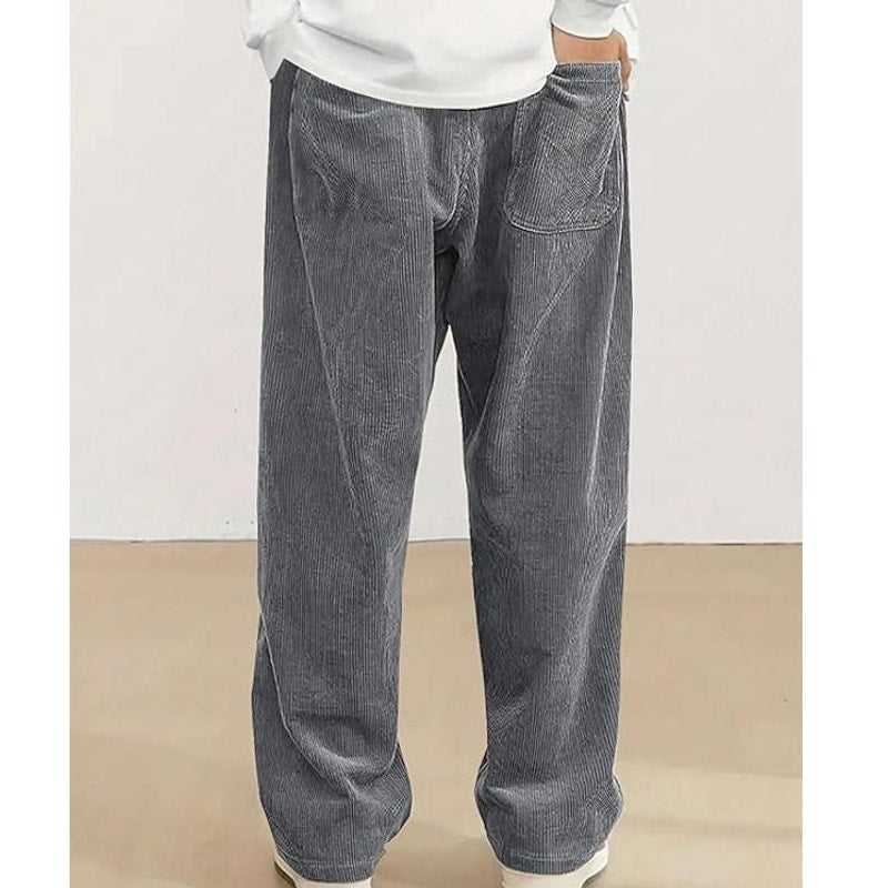 NWT ~ Young Men's Gray Corduroy Casual Drawstring Pants ~ Men's Size XS