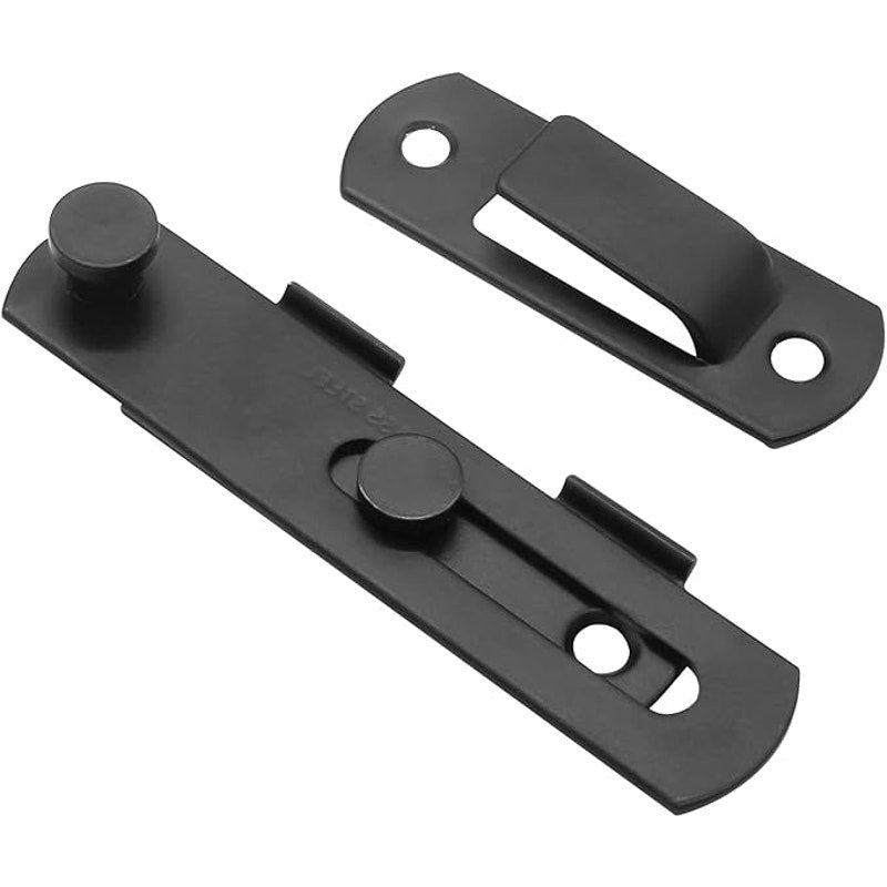 NWT ~ 2 Pack Barn Door Safety Latches 180-Degree Gate Door Lock ~ Matte Black