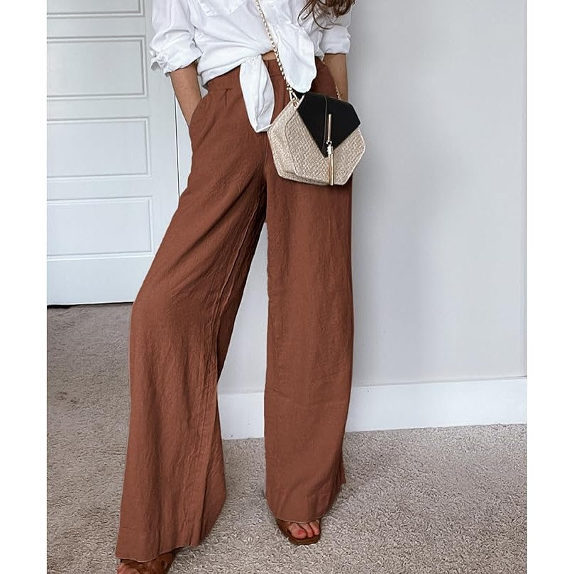 NWT ~ Women's Rust Flowy Palazzo Pants ~ Pockets & Wide Leg ~ Plus Size 2X