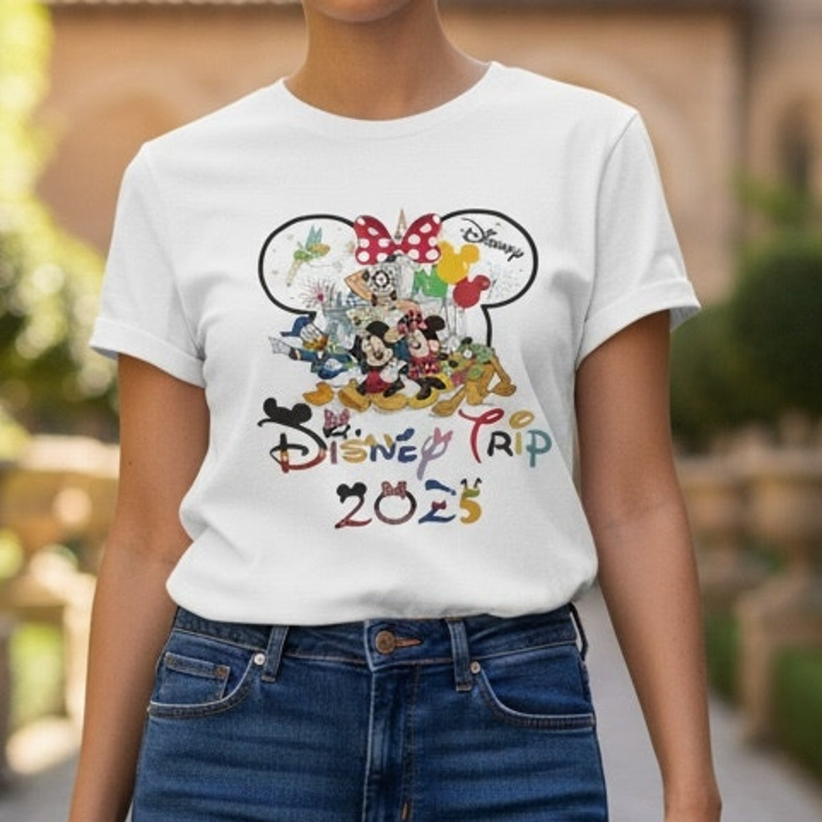 NWT ~ Walt Disney Colorful Cotton Florida Summer T-Shirt ~ Women's LARGE