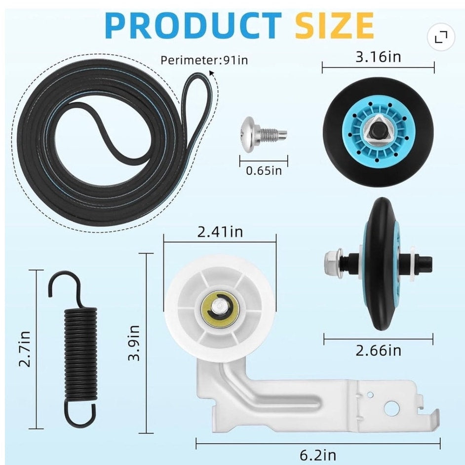 BRAND NEW ~ Samsung Dryer Repair Kit Roller Idler Pulley Belt Replacement Parts