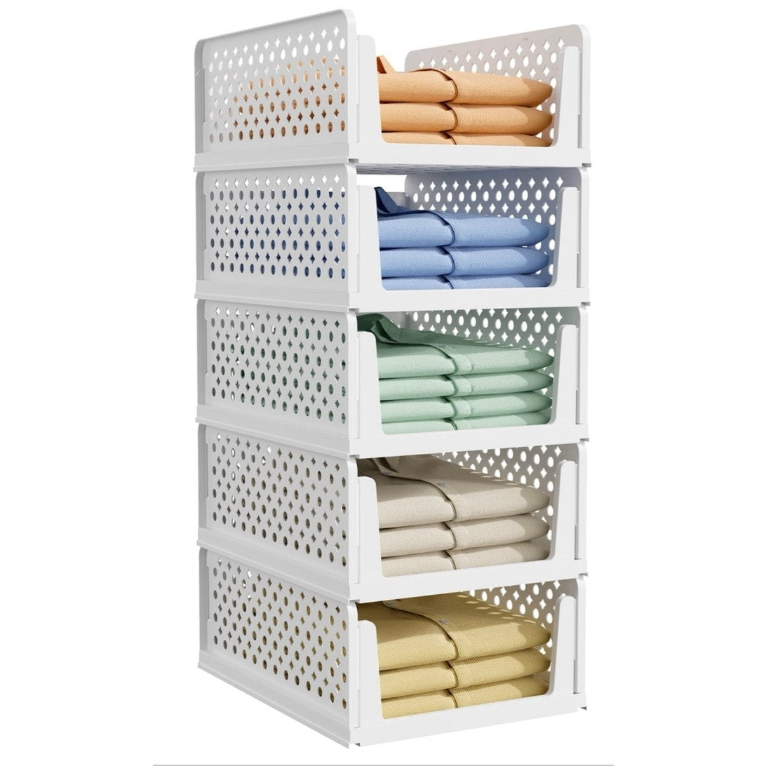 BRAND NEW ~ 5 Pack Stackable Multi-Purpose Closet Organizers & Storage Drawers