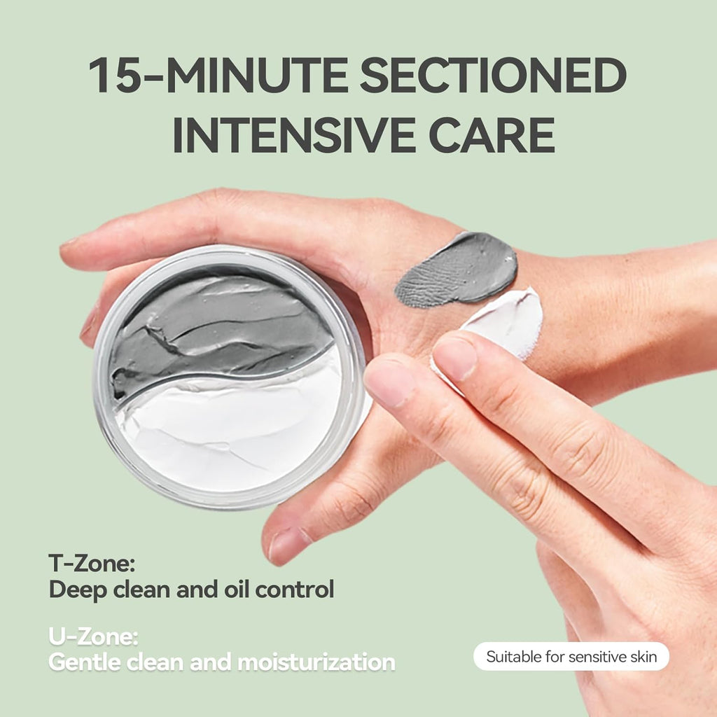 BRAND NEW ~ Duo Cleansing Clay Face Mask Deep Pore Cleanser with Hyaluronic Acid