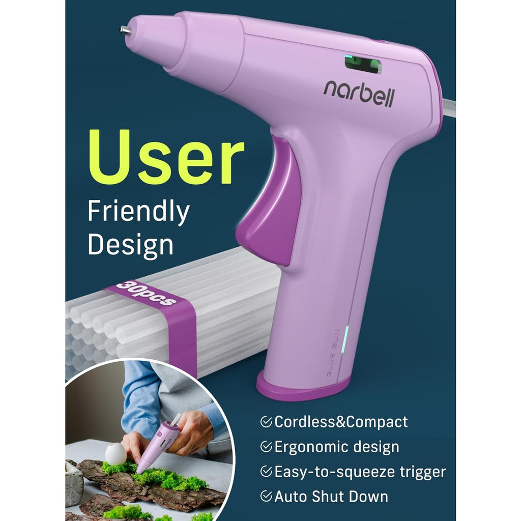 NWT ~ PINK Cordless Anti Drip Nozzle Hot Glue Gun Kit & Glue Sticks