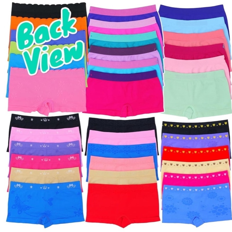NWT ~ BRAND NEW ~ Set/6 Girls Multicolor Boyshorts Panties Underwear ~ LARGE