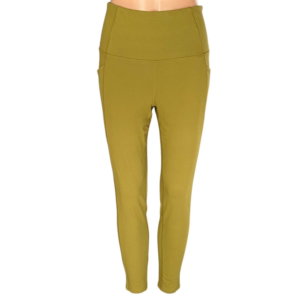 NWT ~ MTA Sport Gold Activewear Side Pockets 7/8 High Rise Leggings ~ MEDIUM