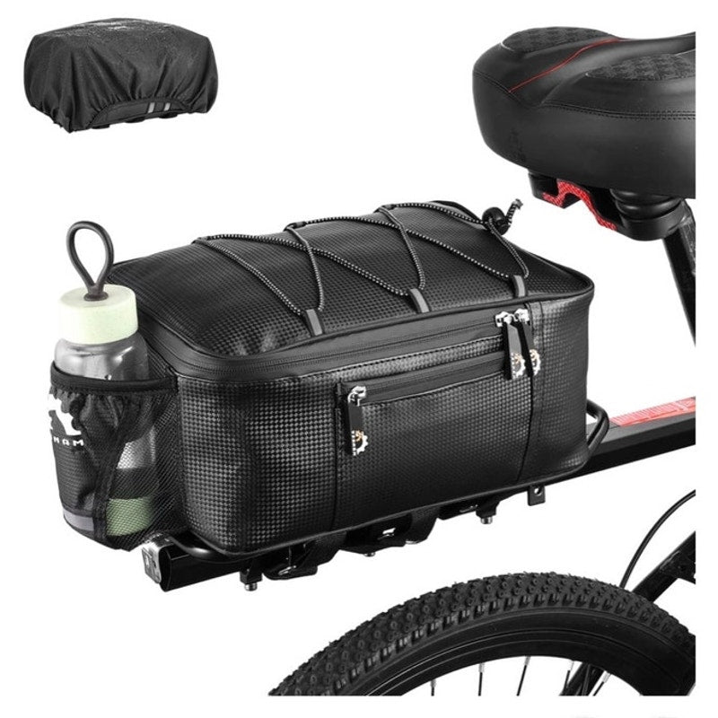 BRAND NEW ~ Waterproof Black 8L Rear Rack Cargo Cycling Bike Bag with Rain Cover
