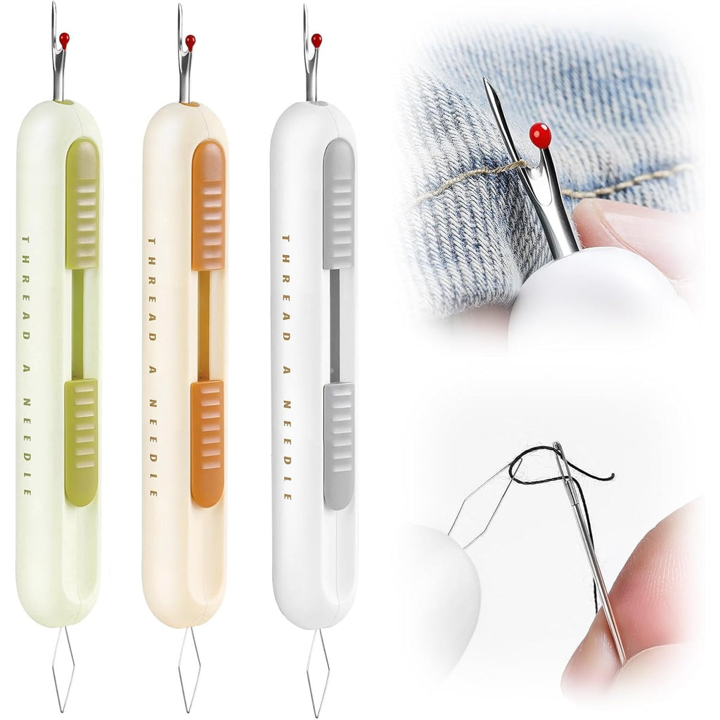 BRAND NEW ~ 3 Pack ~ 2 in 1 Sewing Needle Easy Threader Seam Ripper Tool Stitch Removal