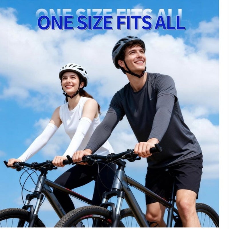 BRAND NEW ~ 4 Pairs White Compression Cooling Arm Sleeves UV Protection