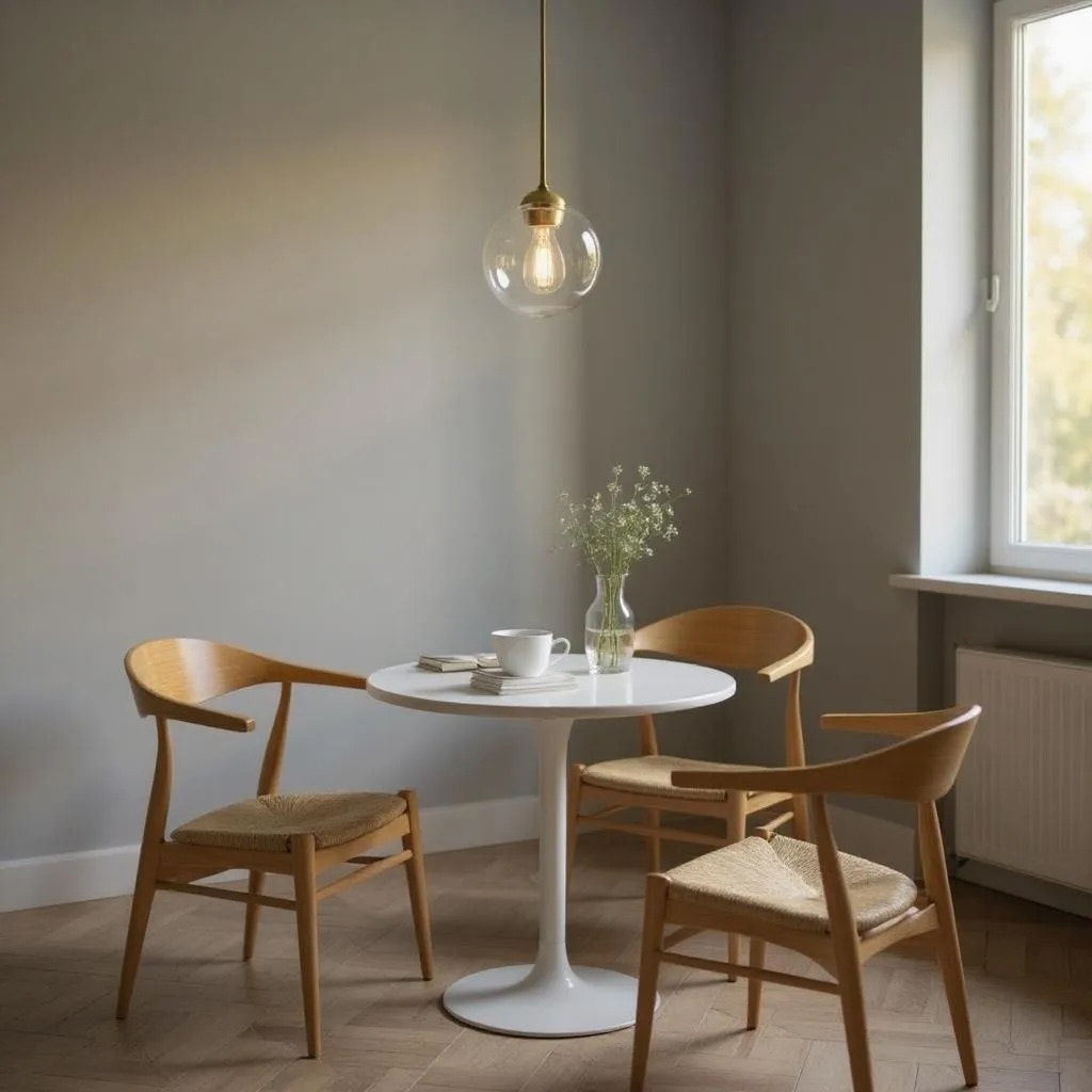 NWT ~ Daemar 1 Light Single Globe Gold Modern Farmhouse Dimmable Pendant Light