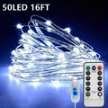 BRAND NEW ~ 16.4FT ~ 50LED White Lights USB ~ 8 Lighting Modes & Remote Control