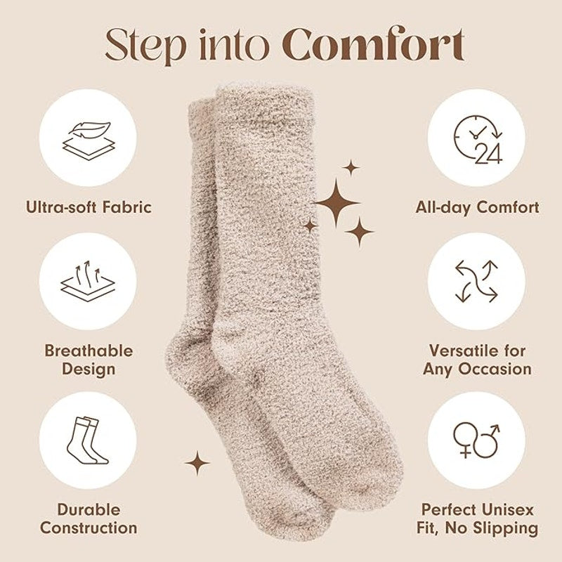 BRAND NEW ~ Set/2 Pairs Warm & Cozy Ultra-Luxe Cloud Lounge Sleep Socks ~ Unisex