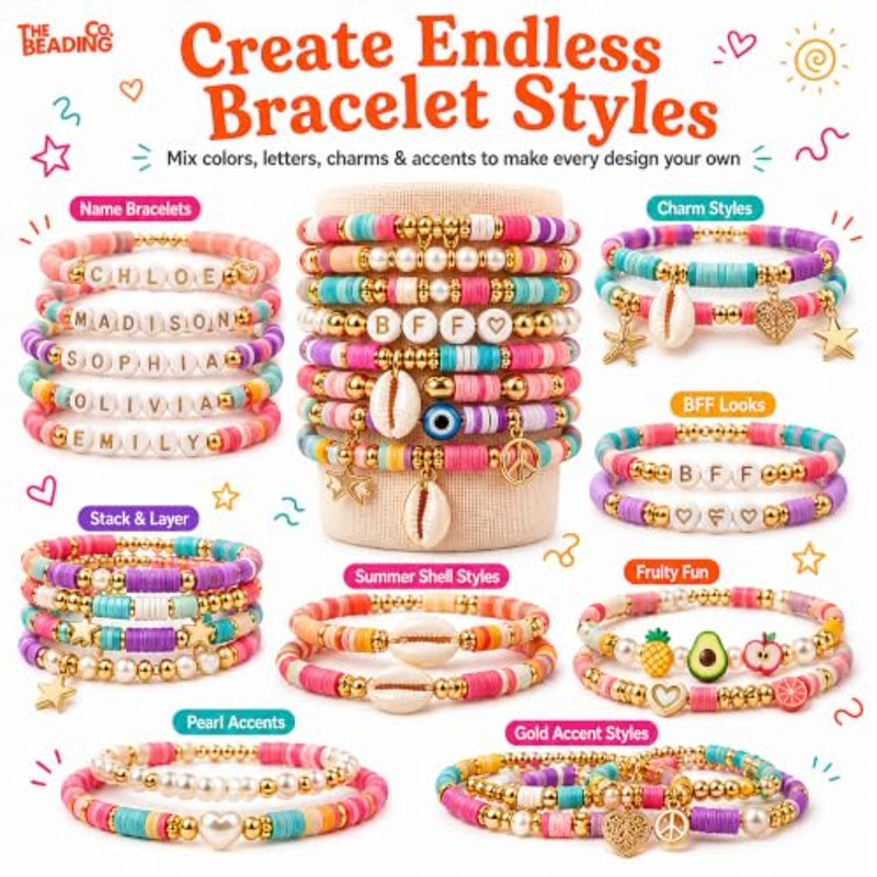 BRAND NEW ~ 23000+ 120 Colors Polymer Heishi Clay Beads Bracelet Making Kit