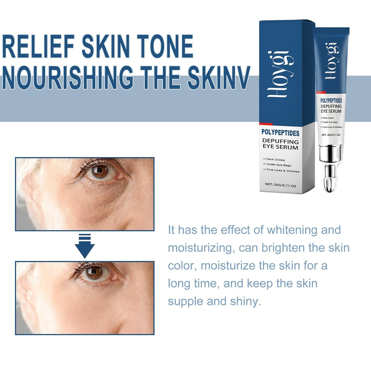 BRAND NEW ~ NWT ~ Set/2 Eye Serum Tightens Skin & Reduces Dark Circles Hydrates