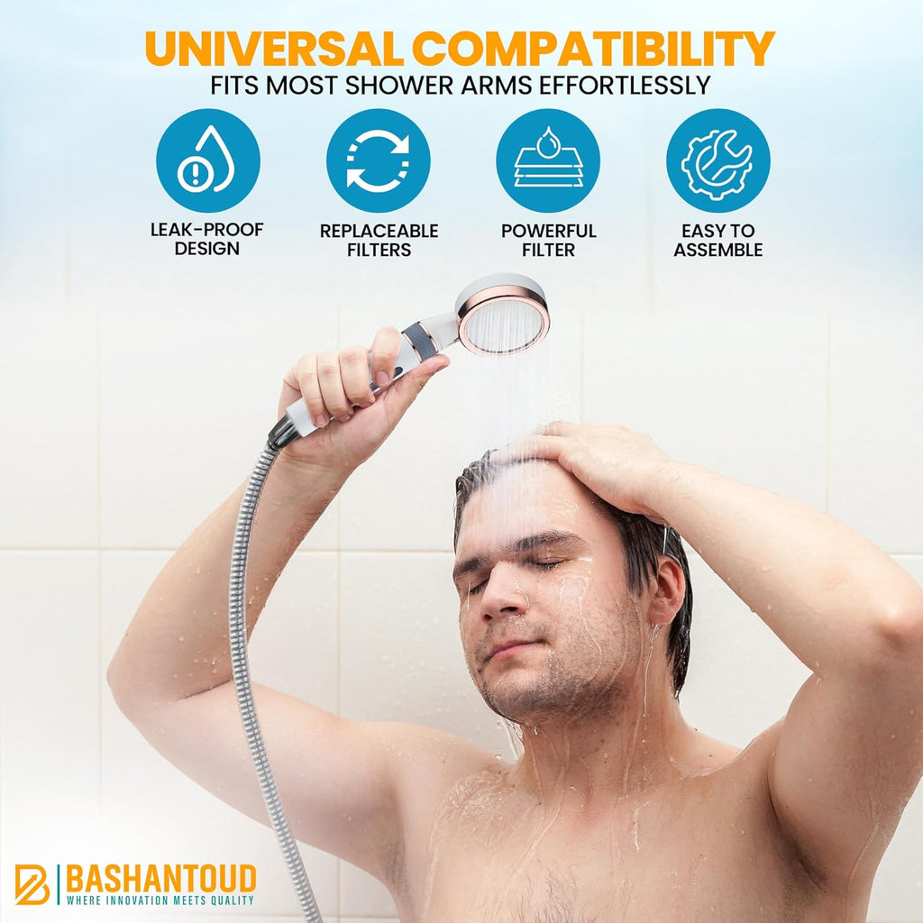 NWT ~ Filtered Handheld Shower Head w/ Control Knob & Filters